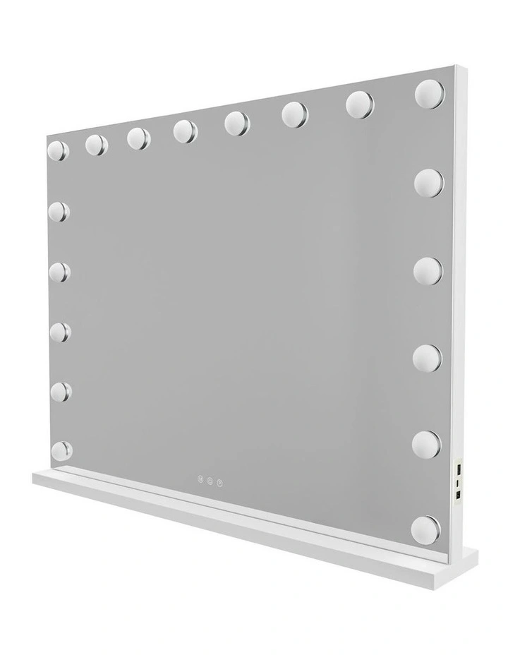 Beauty Mirror With 18 LED Bulbs & USB Ports in White image 1