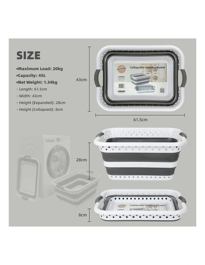 Space-Saving Laundry Basket in Multi image 2