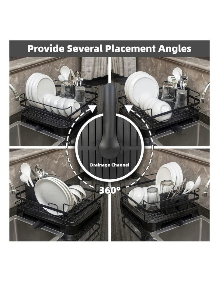 Steel Frame Dish Drying Rack in Black image 6