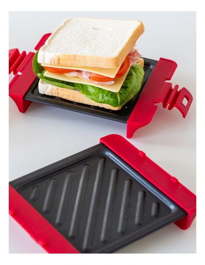 Compact Microwave Grill Sandwich Maker in Black image 2