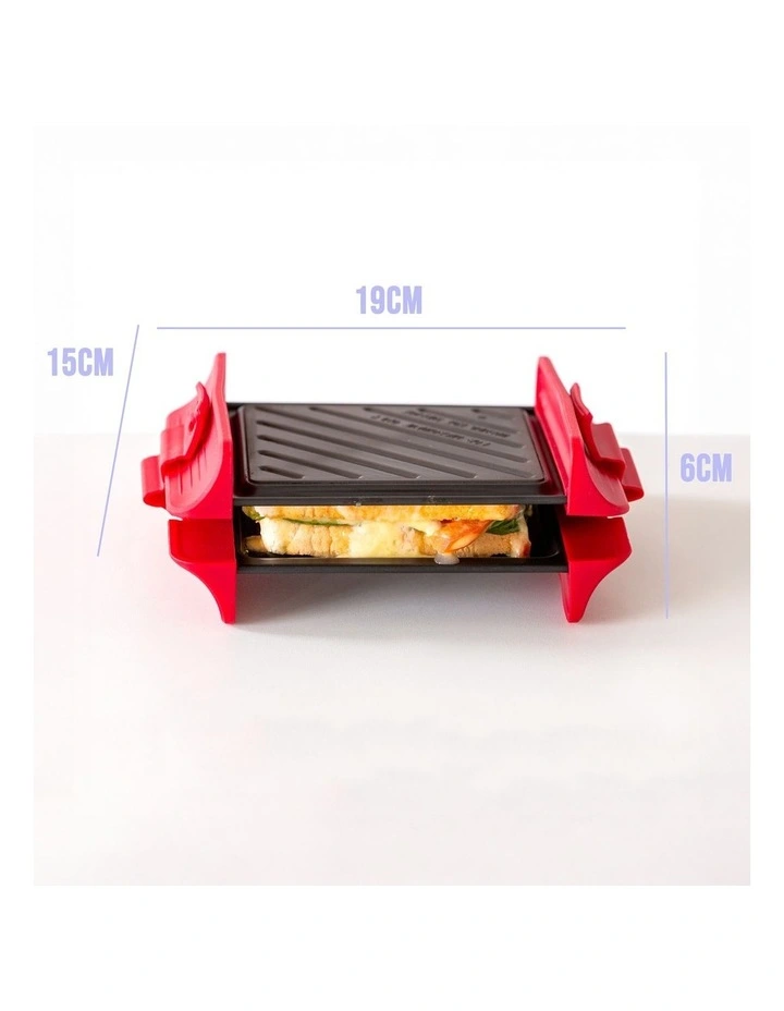 Compact Microwave Grill Sandwich Maker in Black image 3