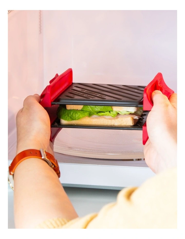 Compact Microwave Grill Sandwich Maker in Black image 6