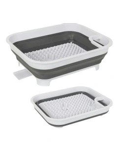 Collapsible Dish Rack in White/Grey