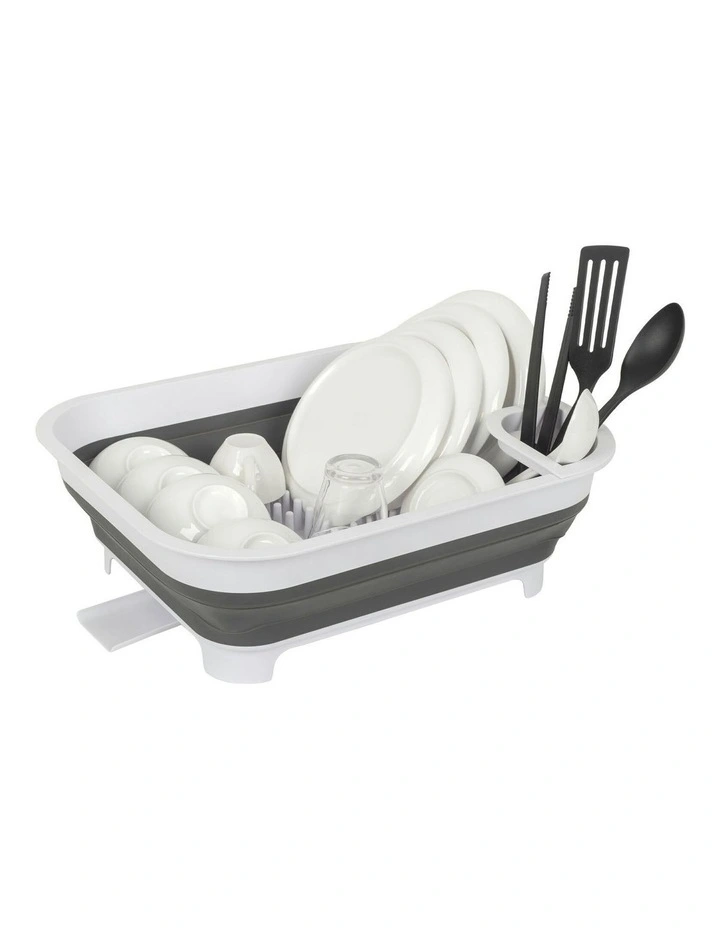 Collapsible Dish Rack in White/Grey image 2