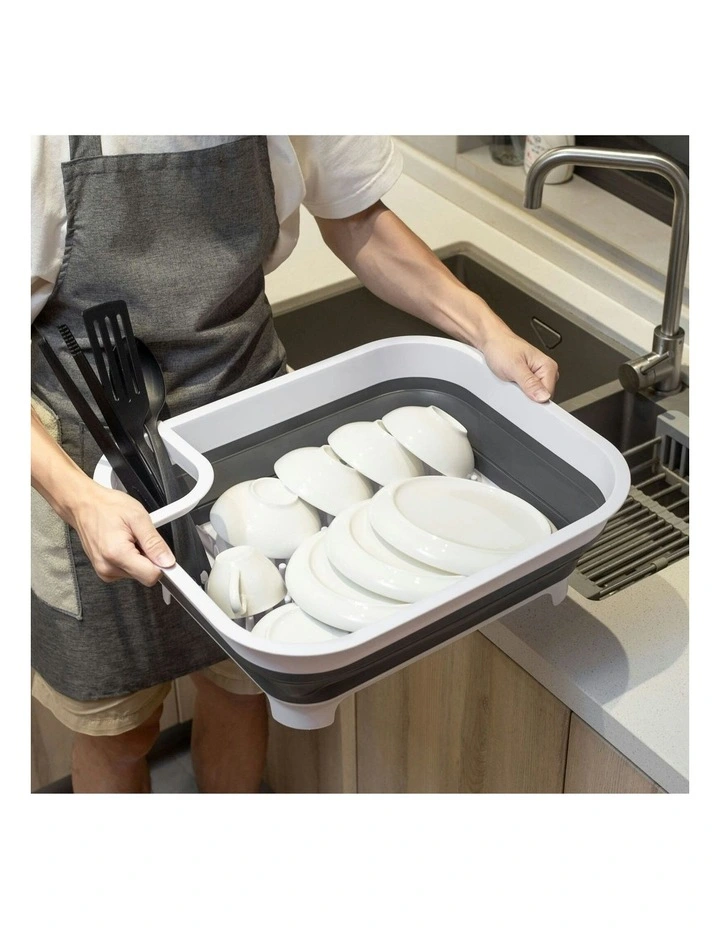 Collapsible Dish Rack in White/Grey image 5
