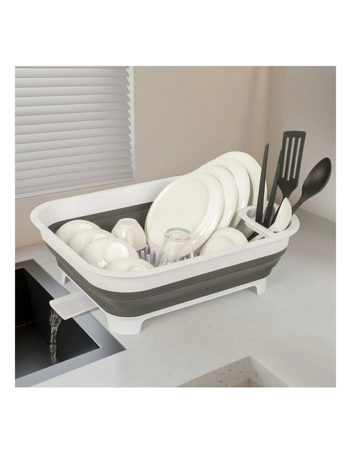 Collapsible Dish Rack in White/Grey image 6