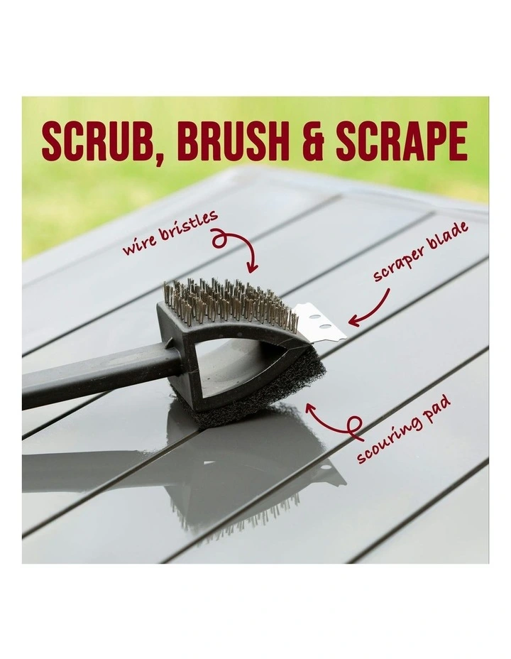 Stainless Steel BBQ Brush And Scraper Blade in Black image 4