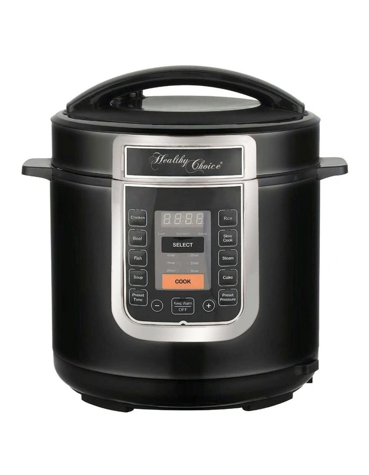 Ceramic Coated PFAS Free Automatic Pressure Cooker 6L in Black image 1
