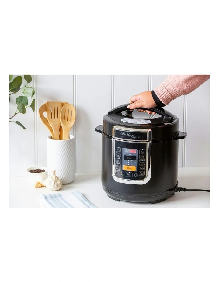 Ceramic Coated PFAS Free Automatic Pressure Cooker 6L in Black image 4
