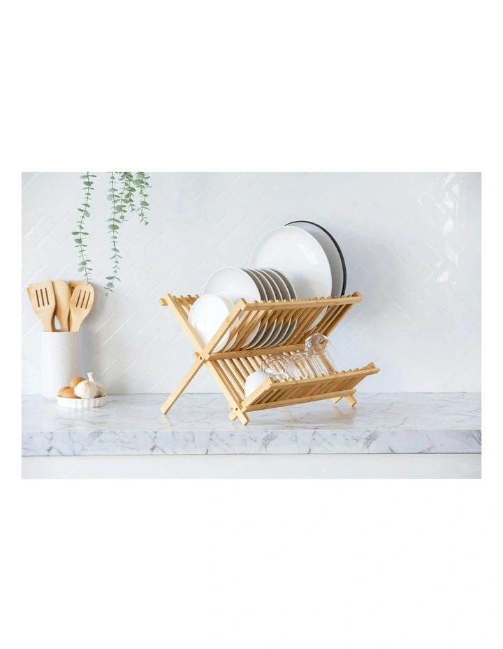 2 Tier Bamboo Dish Rack in Brown image 5