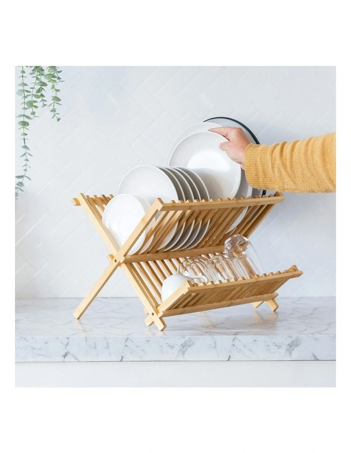 2 Tier Bamboo Dish Rack in Brown image 6