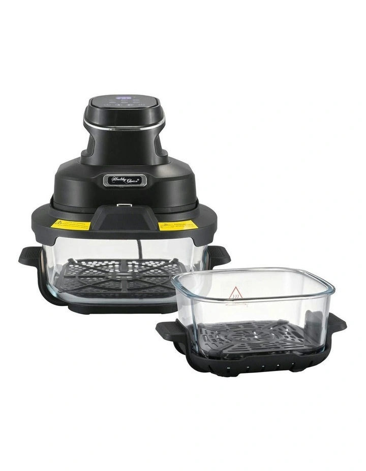 Crisp N Go Air Fryer Dual Glass Bowl 4.5L   2L 1400-1600 Watts in Black image 1