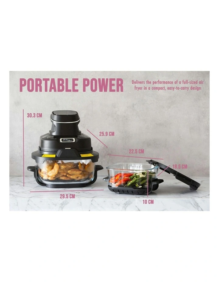 Crisp N Go Air Fryer Dual Glass Bowl 4.5L   2L 1400-1600 Watts in Black image 6