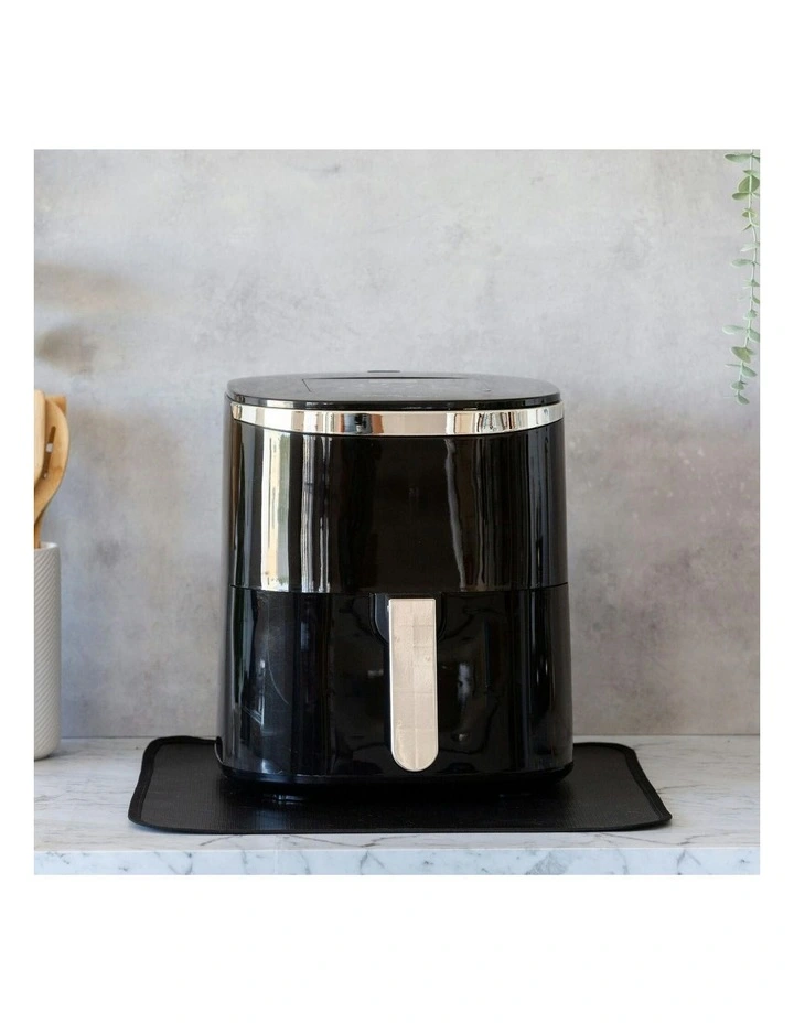 Non-Slip Heat-Resistant Air Fryer Benchtop Protector Mats Pack Of 2 40cm x 40cm in Black image 2