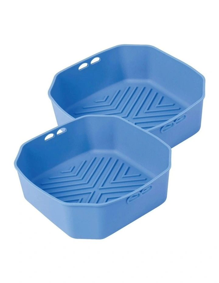 Air Fryer BPA-Free Multi-Purpose Silicone Liners Pack Of 2 in Blue image 1