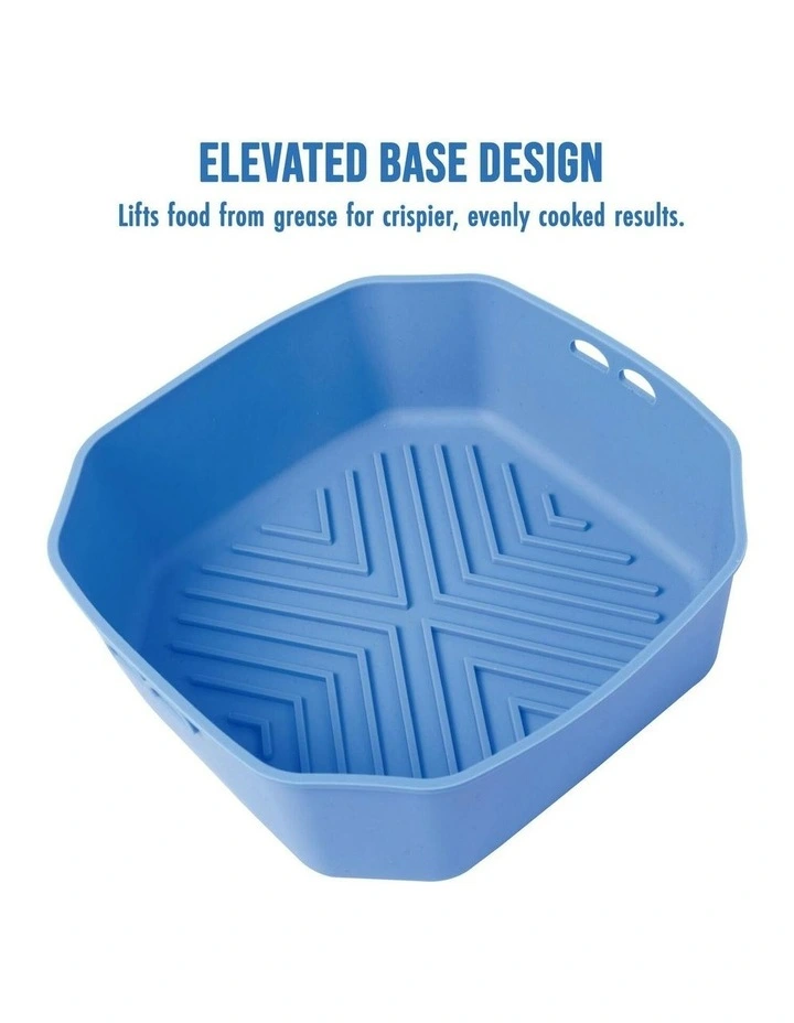 Air Fryer BPA-Free Multi-Purpose Silicone Liners Pack Of 2 in Blue image 5