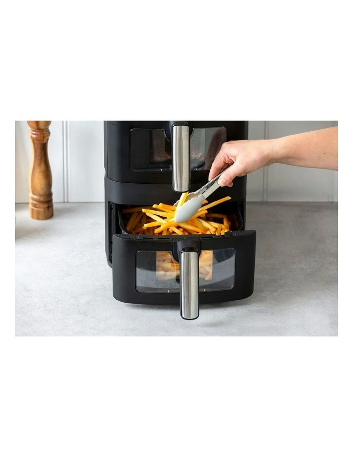 Dual Zone 2300W Double Stack Air Fryer with Foldable Top Display 13L image 4