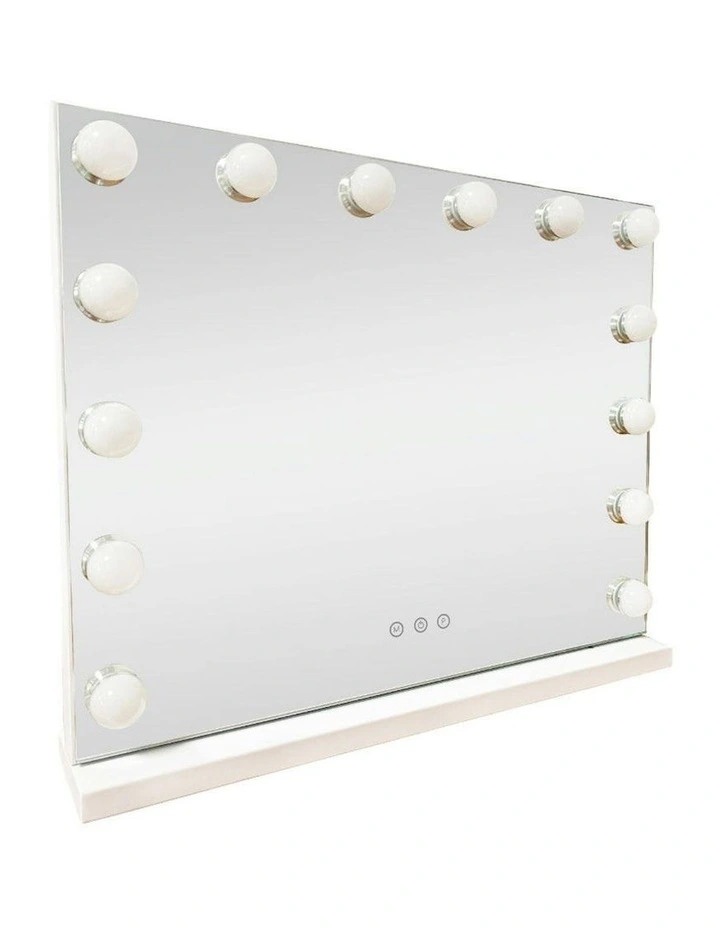 LED Beauty Mirror With 14 Bulbs 5042cm in White image 1