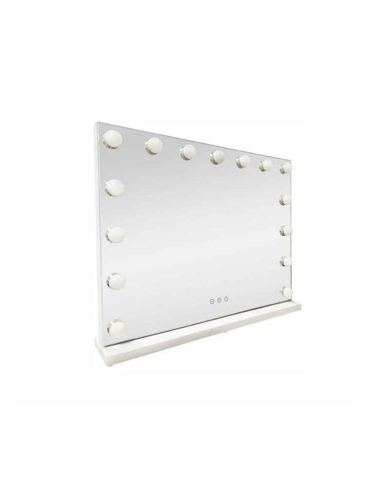 LED Beauty Mirror With 15 Bulbs 5848cm in White image 1
