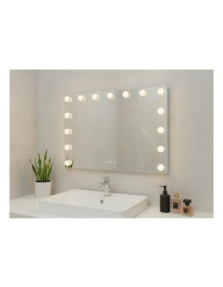 LED Beauty Mirror With 15 Bulbs 5848cm in White image 4