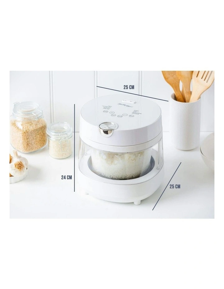 Pfas Free 5 Cup Glass Rice Cooker 600W in White image 3