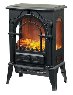 Electric 1000W to 2000W Freestanding Fireplace Heater with Panoramic 3 Sided Glass Design