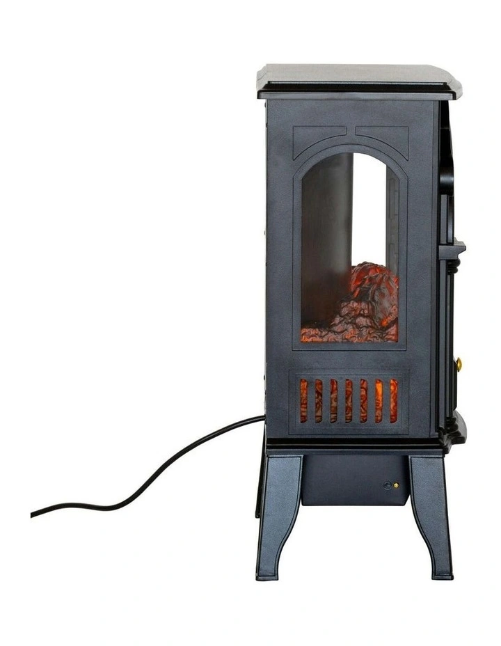 Electric 1000W to 2000W Freestanding Fireplace Heater with Panoramic 3 Sided Glass Design image 7