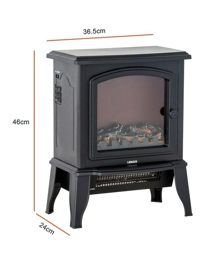 Electric 1000W to 2000W Fireplace Heater with Realistic Log Flame Display image 3