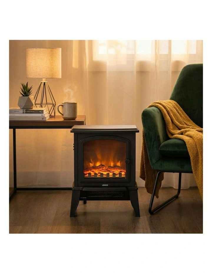 Electric 1000W to 2000W Fireplace Heater with Realistic Log Flame Display image 6