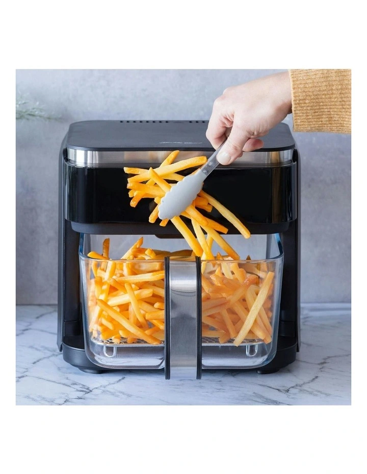 PFAS-Free 1200 to 1400W 6.5L Touch-Controlled Digital Air Fryer with Glass Basket image 2