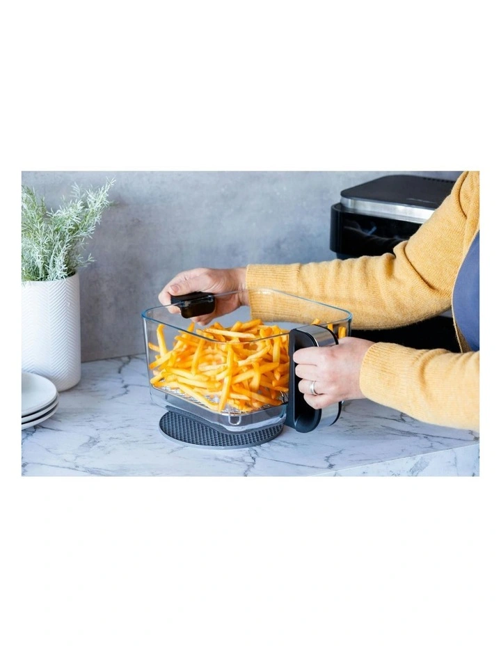 PFAS-Free 1200 to 1400W 6.5L Touch-Controlled Digital Air Fryer with Glass Basket image 3