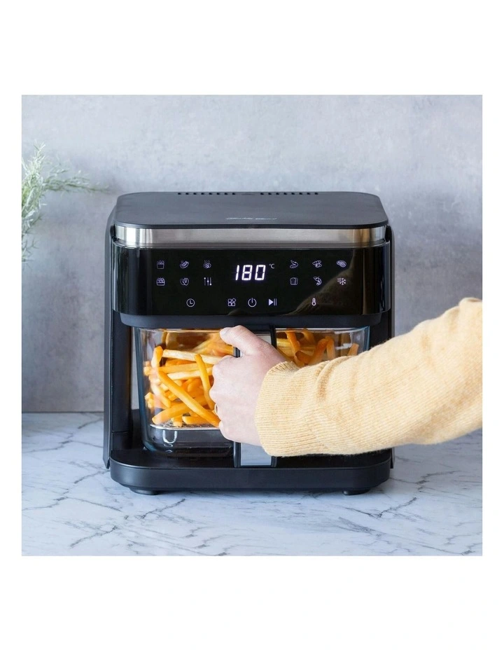 PFAS-Free 1200 to 1400W 6.5L Touch-Controlled Digital Air Fryer with Glass Basket image 4