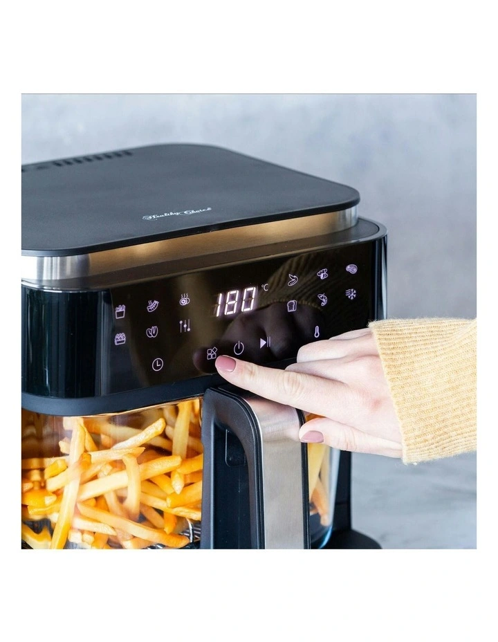 PFAS-Free 1200 to 1400W 6.5L Touch-Controlled Digital Air Fryer with Glass Basket image 5