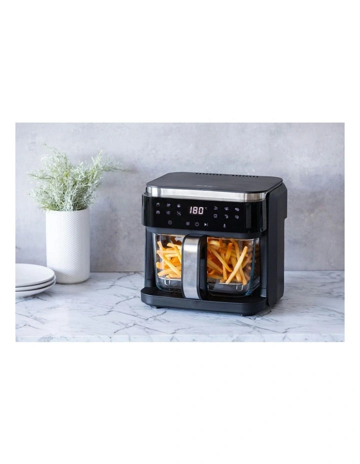 PFAS-Free 1200 to 1400W 6.5L Touch-Controlled Digital Air Fryer with Glass Basket image 6