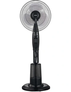 Freestanding Air Cooling Fan with Misting Water Spray in Black