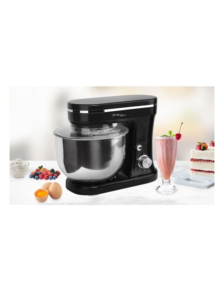 400W Mix Master 5L Kitchen Stand with Bowl/Whisk/Beater in Black image 2
