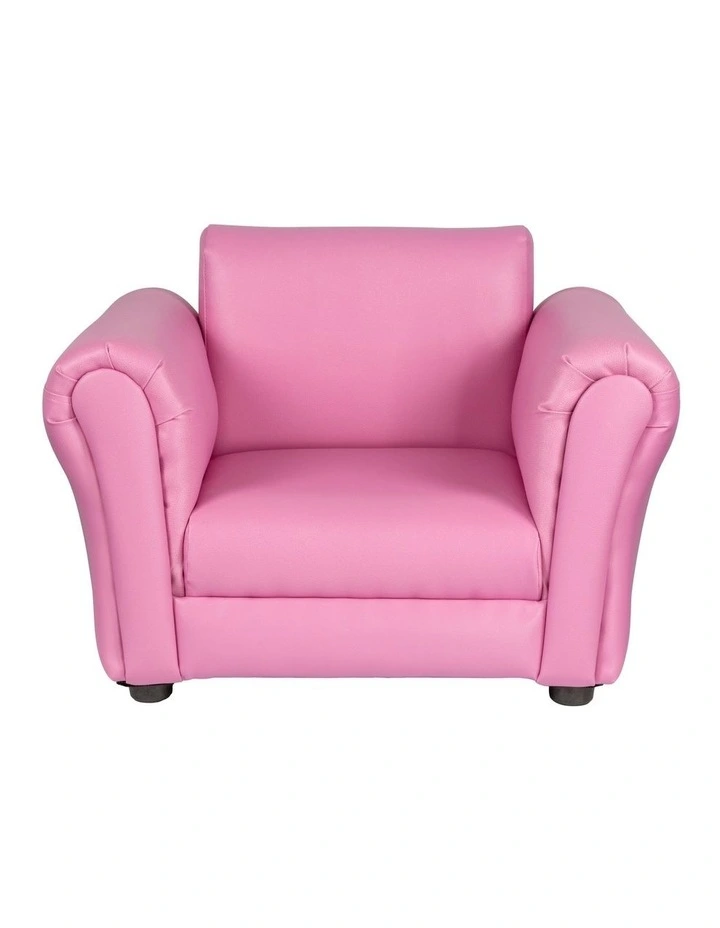 Kids Couch Sofa Chair with Footstool in Pink image 2