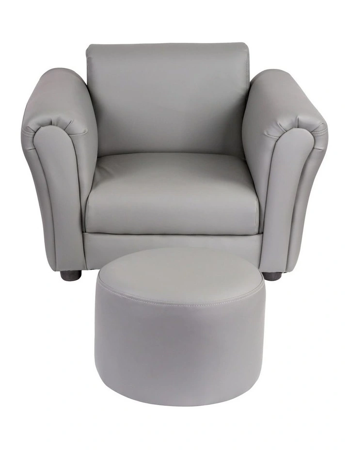 PU Leather Sofa Chair with Footstool image 2