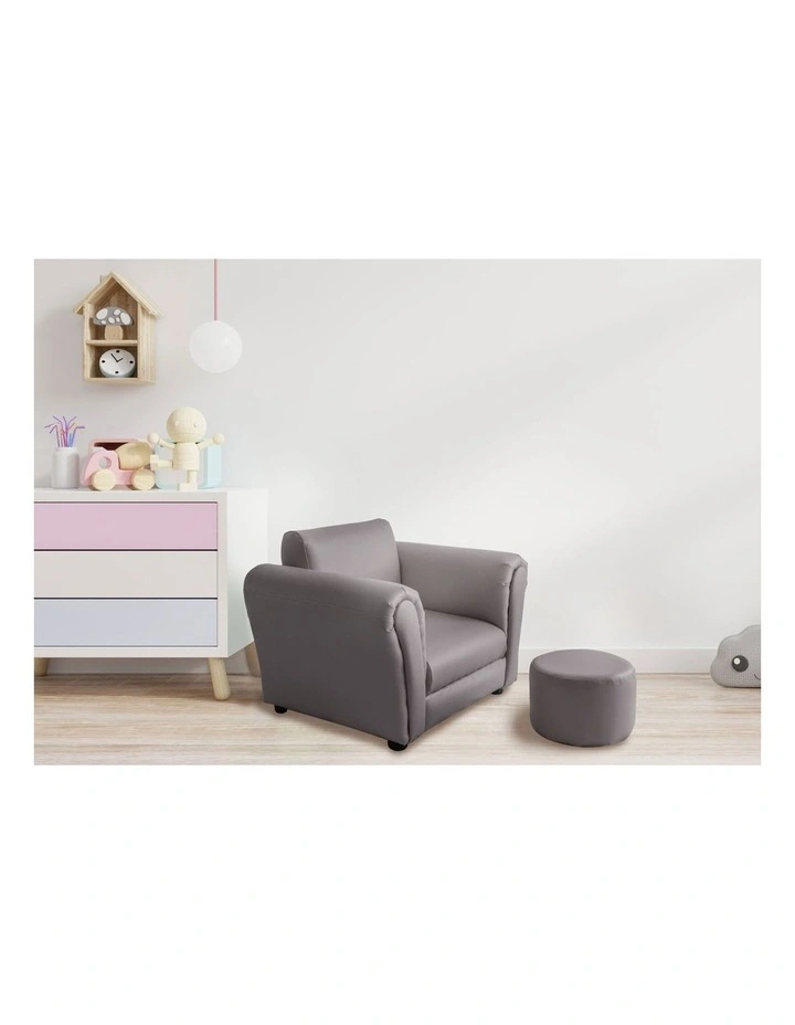 PU Leather Sofa Chair with Footstool image 3