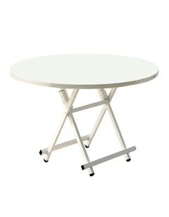 Portable Round Dining Table in White