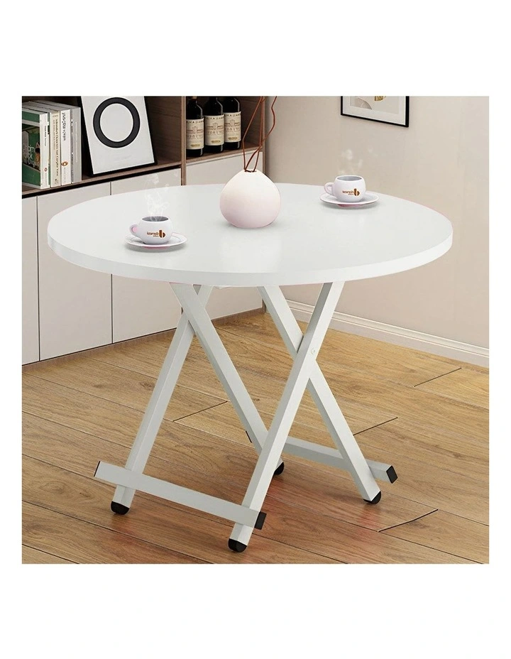 Portable Round Dining Table in White image 6
