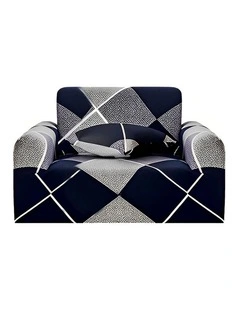 High Stretch Checkered Sofa Cover Couch Lounge Protector Slipcovers 1-Seater in Multi