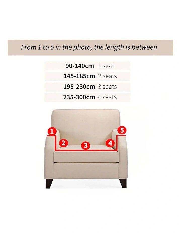 High Stretch Sofa Cover Couch Lounge Protector Slipcovers 1-Seater in Multi image 6