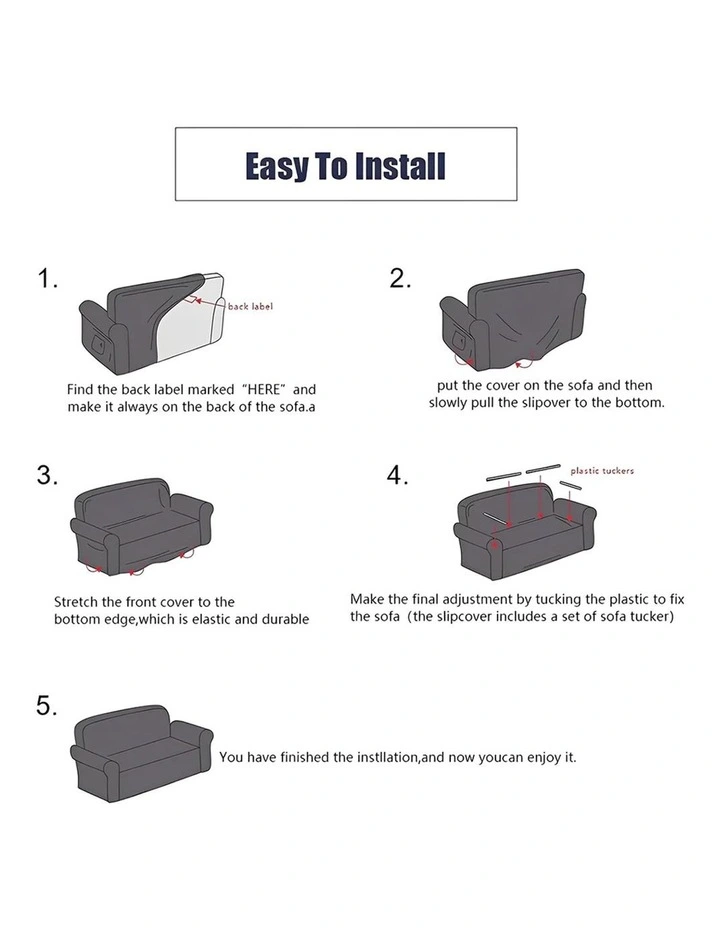 Leaf Design Sofa Cover Couch Protector 2-Seater in Multi image 7