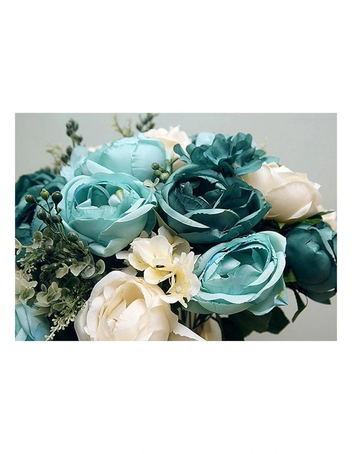 15 Heads Fake Rose Bouquet Table Decor 3 Piece in Assorted image 4