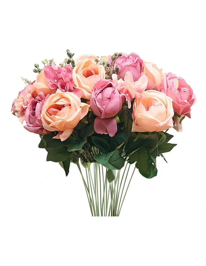 3 Pieces Artificial Silk with 15 Heads Flower in Assorted image 1