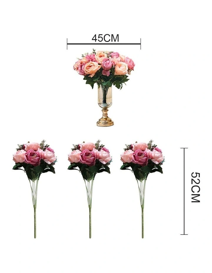 3 Pieces Artificial Silk with 15 Heads Flower in Assorted image 3