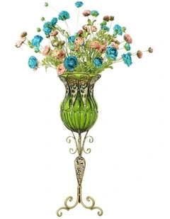 Glass Tall Floor Vase and Artificial Fake Flower Set 85cm in Assorted
