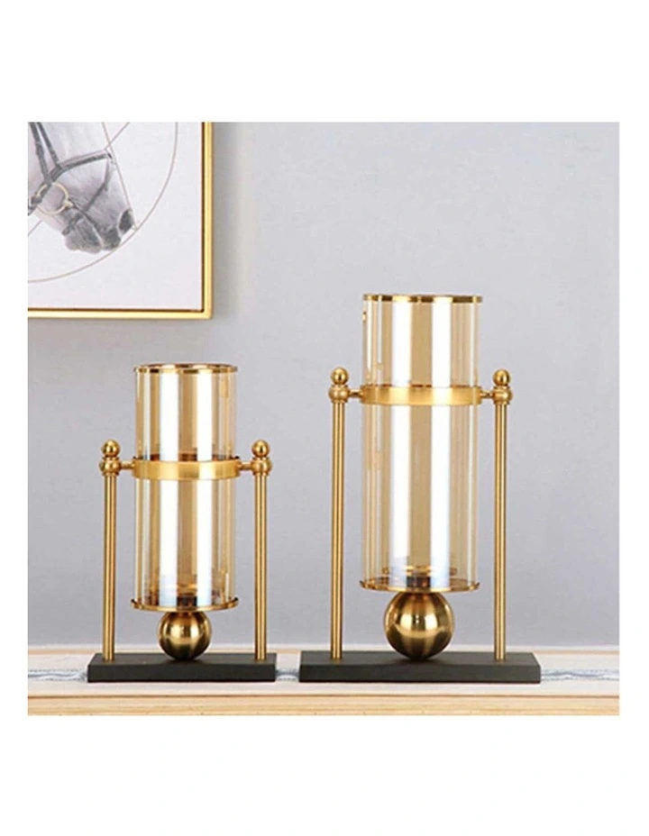 SOGA Modern Transparent Glass Vase With Artificial Flower 42cm In Multi