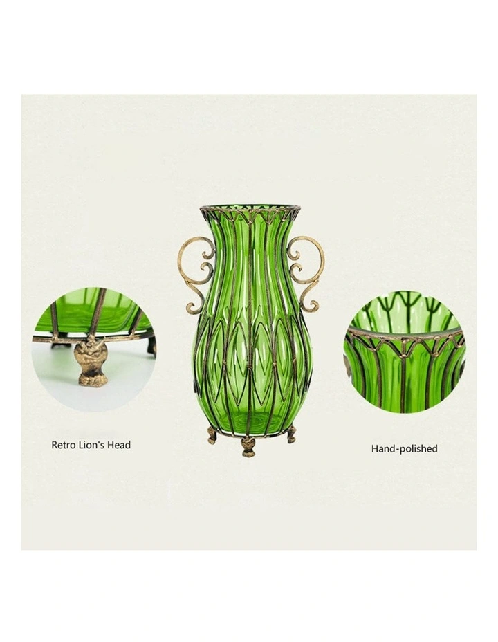 Glass Vase With Artificial Flower Set 12 Pieces 51cm in Multi image 4